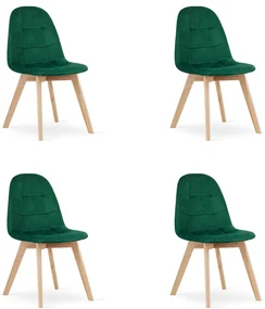 Set 4 Scaune Bucatarie/Dining Grace Verde Catifea