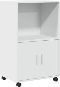 vidaXL Dulap cu roți, alb, 55x40x91 cm, lemn prelucrat