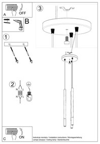 Lustră pe cablu MOSAIC 3xG9/12W/230V neagră/aurie