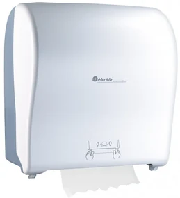 Alimentator mecanic pentru prosoape de hârtie Merida Solid Cut, alb