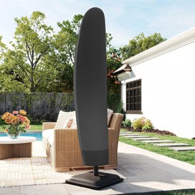 Outsunny Husă pentru Umbrelă 3x3 m Impermeabilă, Protecție cu Fermoar și Șnur, Negru | Aosom Romania