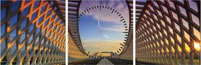 Tablou - Pod cu arhitectură modernă (cu ceas) (90x30 cm)