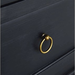 Comodă lemn masiv gri Noir Antracit, 100 × 45 × 85 cm