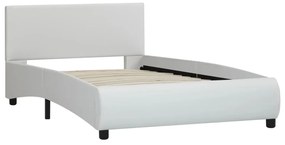 285456 vidaXL Cadru de pat, alb, 90 x 200 cm, piele ecologică