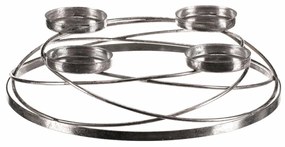 Sfeșnic de Advent Kruhy, argintiu, metal, diametru 35 cm