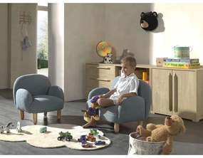 Canapea pentru copii bej cu tapițerie din țesătură bouclé 89 cm Rocky – Vipack