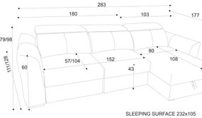 Canapea colțar extensibilă TRENTO, 3 locuri, reversibilă, cu spațiu de depozitare, gri deschis