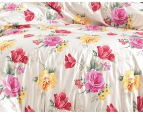 BedTex Lenjerie de pat din bumbac Tulip crem, 220x 200 cm, 2 bucăți 70 x 90 cm