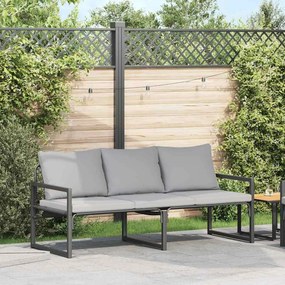 vidaXL Bancă de grădină Negru 61 x 72.5 x 71 cm Oţel