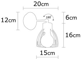 Spot de perete KEMAH 1xE27/100W/230V