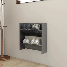 vidaXL Pantofar de perete, gri extralucios, 60x18x60 cm, PAL