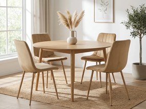 Scaun catifelat bej LAVA CAMEL BEIGE