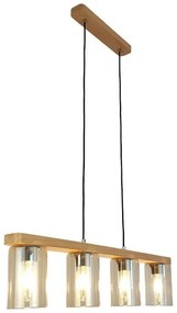 Lustra suspendata clasica fabricata manual din lemn SIENA YELLOW