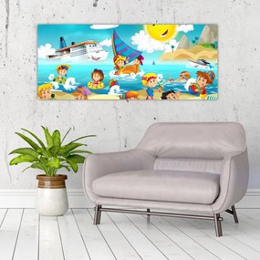 Tablou -Ziua la plajă (120x50 cm)