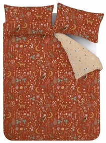 Lenjerie de pat cărămizie pentru pat de o persoană 135x200 cm Enchanted Twilight Animals – Catherine Lansfield