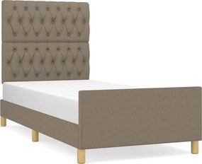 vidaXL Cadru de pat fără saltea Taupe 90x190 cm Stofa