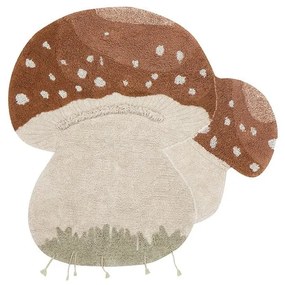 Covor pentru copii cărămiziu/crem lavabil/țesut manual din bumbac 120x120 cm Boletus – Lorena Canals