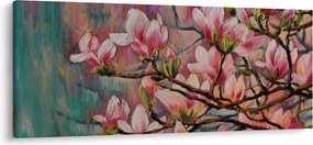 Tablou - Pictură în ulei, Sakura în floare (120x50 cm)