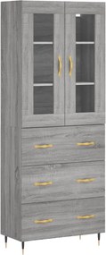 vidaXL Dulap înalt, gri sonoma, 69,5x34x180 cm, lemn compozit