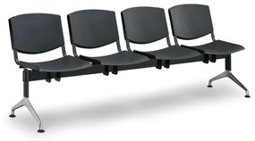 Bancă din plastic de design, 4 locuri, verde