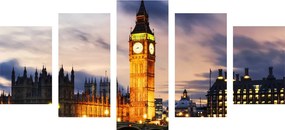 Tablou 5-piese Big Ben noaptea în Londra