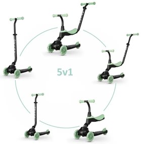 Tricicletă pentru copii QPlay 5 în 1 SEMA verde