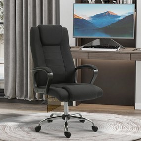 Vinsetto Scaun de Birou Ergonomic, Basculant și Captusit cu Înălțime Reglabilă, 62x76x110-119 cm, Negru | Aosom Romania