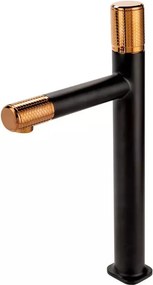Baterie lavoar inalta FDesign Ardesia monocomanda negru - rose gold
