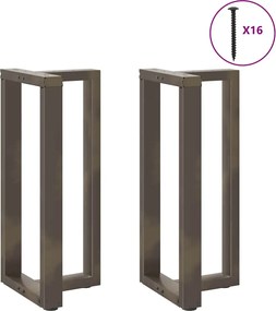 vidaXL Picioare de masă de bar în formă de T, 2 buc., negru, 40x35x(90-91) cm, oțel