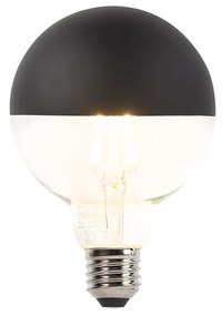 Oglindă cu cap lampă cu filament LED E27 reglabilă G95 negru 550lm 2700K