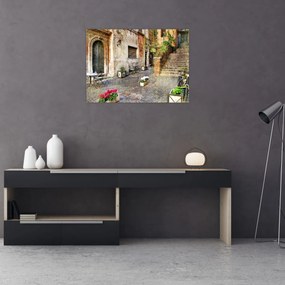 Tablou pe sticlă - Străzile vechi din Roma (70x50 cm)