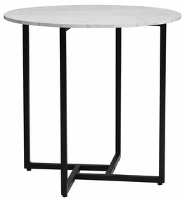 Masa rotunda Alto II marmura alba/negru ø80/h76 cm