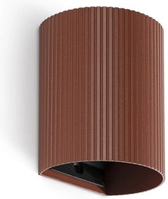 Aplica perete aluminiu striat terracotta, 1xGU10, SOLE round