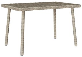 vidaXL Masuta de cafea gradina dreptunghiulara gri deschis polirattan