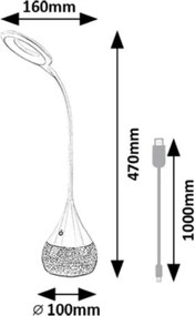 Lampă LED RGB dimabilă de masă Rabalux 74248 VIVTER LED/4W/230V alb