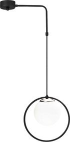 Lustra 892OPV1483, negru/alb, metal/sticla, 42x15x50-100 cm