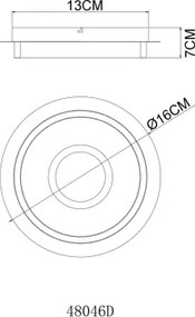 Globo 48046D - Plafonieră LED ZARA, 8W, 230V, 3000K, Ø 16 cm