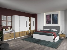 Set dormitor complet Alb/Stejar Eclipse C15