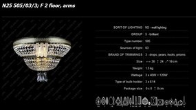 Aplica de perete cristal Bohemia N25 505/03/3, F 2 floor, arms