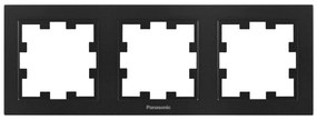 Rama tripla orizontala, IP20, Negru, Panasonic Karre Plus 55