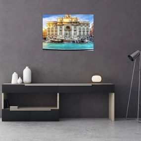 Tablou pe sticlă - Fântâna Trevi (70x50 cm)