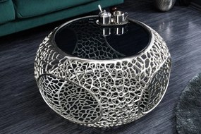 Masuta de cafea design modern Spin 40cm argintiu