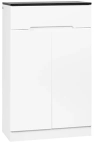HOMCOM Dulap pentru Pantofi pentru 12 Perechi pentru Hol cu 3 Rafturi Reglabile și Sertar, Design Anti-Răsturnare, 60x32x100 cm, Alb | Aosom Romania