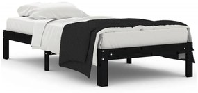 810334 vidaXL Cadru de pat single, negru, 90x190 cm, lemn masiv