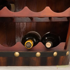 Raft pentru sticle- Bar design colonial Chateau 80cm coffee