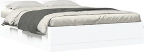 vidaXL Cadru de pat cu tăblie fără saltea, alb, 160x200 cm
