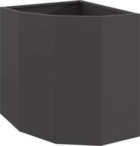 vidaXL Ghiveci de colț Negru 45 x 45 x 50 cm Oțel