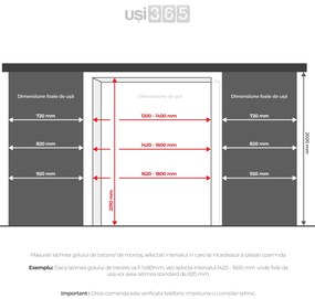 Usa glisanta dubla HDF aplicata pe perete - Colectia DECOR 4.1 Toc reglabil de bordare 260-350 mm, Stejar