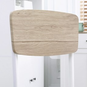 Homcom Set Tavolo con 2 Sedie da Pranzo in Legno e Metallo, Bianco