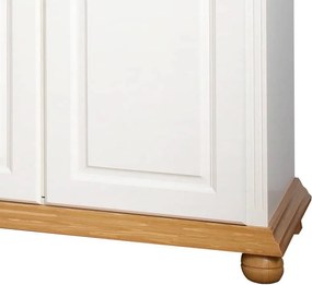 Dulap lemn masiv natur Înalt Celia Alb/, 197 × 58 × 240 cm
